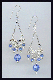 Vintage Sapphire Blue Earrings