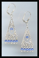 Deco Style Sapphire Blue Earrings