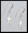 Mini Silver Aquamarine Crystal Rondelle Earrings