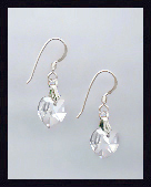 Mini Clear Crystal Heart Earrings