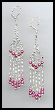 Swarovski Fuchsia Pink Earrings