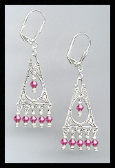 Deco Style Fuchsia Pink Earrings