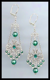 Swarovski Emerald Green Chandelier Earrings
