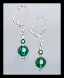 Short Swarovski Emerald Green Crystal Earrings