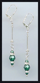 Swarovski Emerald Green Crystal Rondelle Earrings