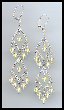 Swarovski Light Yellow Crystal Earrings