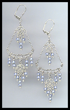 Light Blue Chandelier Earrings