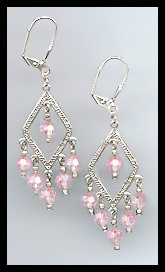 Light Pink Crystal Earrings