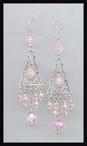 Light Pink Deco Style Earrings