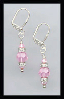 Silver Light Pink Swarovski Rondelle Bracelet