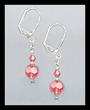 Tiny Silver Coral Crystal Earrings