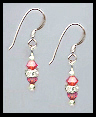 Mini Silver Coral Crystal Rondelle Earrings