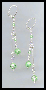 Peridot Green Crystal Drop Earrings