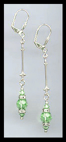Swarovski Peridot Green Crystal Rondelle Earrings