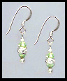 Tiny Swarovski Peridot Green Crystal Earrings