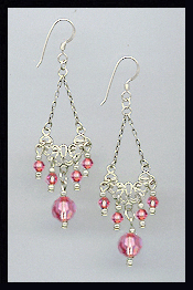 Vintage Rose Pink Earrings