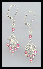 Rose Pink Dangle Earrings
