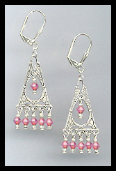 Rose Pink Filigree Earrings