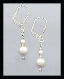 Tiny Silver Pearl Earrings