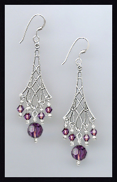 Amethyst Purple Vintage Earrings