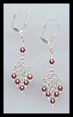 Ruby Red Dangle Earrings