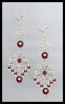 Swarovski Ruby Red Chandelier Earrings