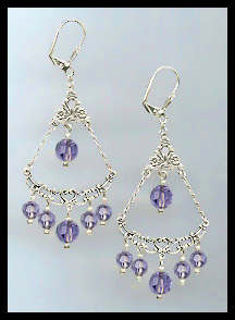 Tanzanite Purple Crystal Earrings
