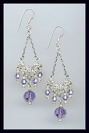 Vintage Tanzanite Purple Earrings