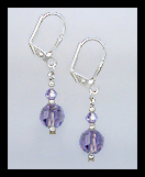 Tiny Silver Tanzanite Purple Crystal Earrings