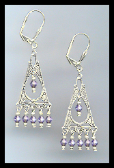 Tanzanite Purple Filigree Earrings