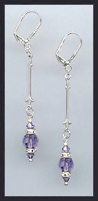 Tanzanite Purple Crystal & Rondell Earrings