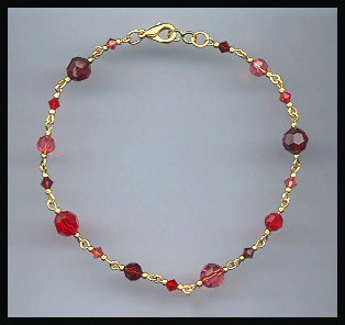 Shades of Red Crystal Anklet