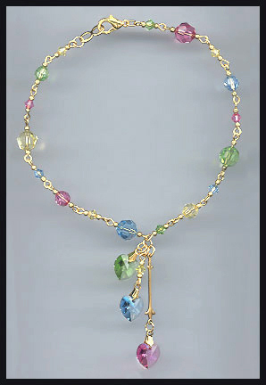 Crystal Hearts Anklet