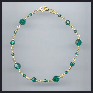 Swarovski Emerald Green Anklet