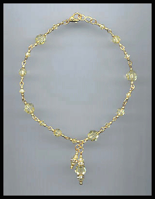 Jonquil Yellow Crystal Drop Anklet