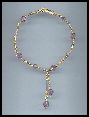 Lavender Crystal Anklet