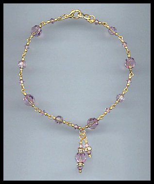 Lavender Swarovski Crystal Anklet