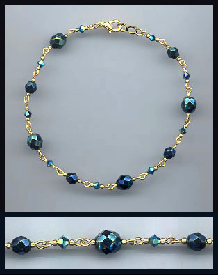 Simple Midnight Blue Anklet