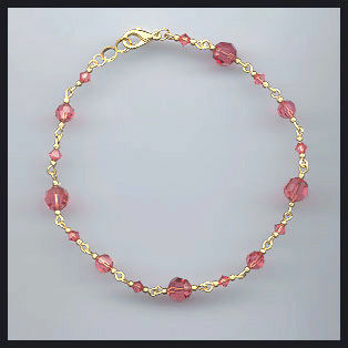 Coral Peach Swarovski Anklet