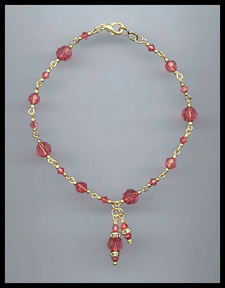 Padparadscha Crystal Anklet