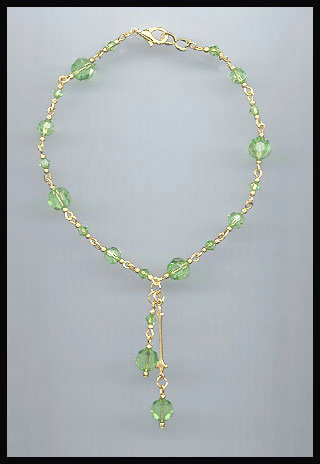 Peridot Crystal Anklet