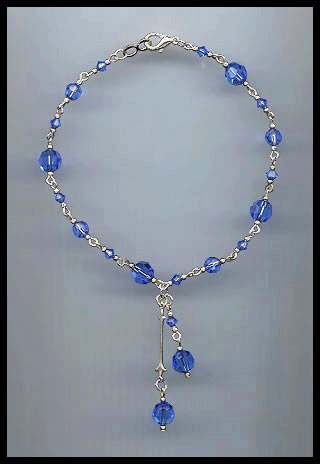 Sapphire Blue Crystal Anklet