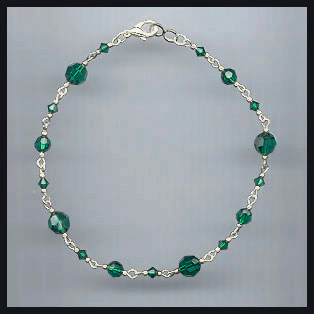 Swarovski Emerald Green Crystal Anklet