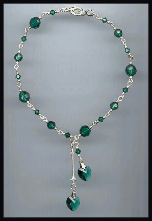 Emerald Green Heart Anklet