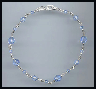 Swarovski Light Blue Crystal Anklet