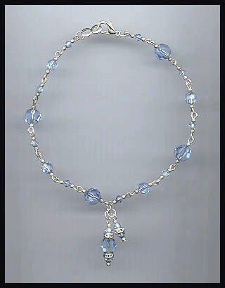 Swarovski Light Blue Crystal Anklet