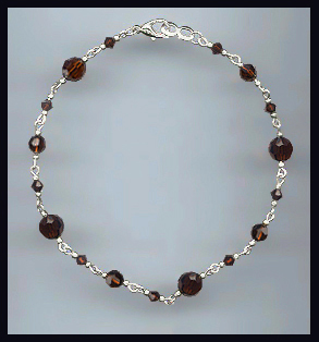 Swarovski Mocca Brown Anklet