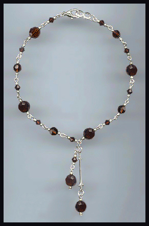 Mocca Brown Crystal Anklet