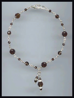 Mocca Brown Crystal Anklet