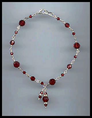 Ruby Red Swarovski Crystal Anklet